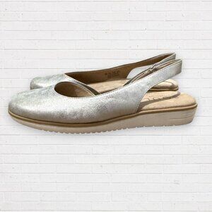 NATURALIZER Soul Idea Dorsey Metallic Slingback Ballet Comfort Flats Women's 9